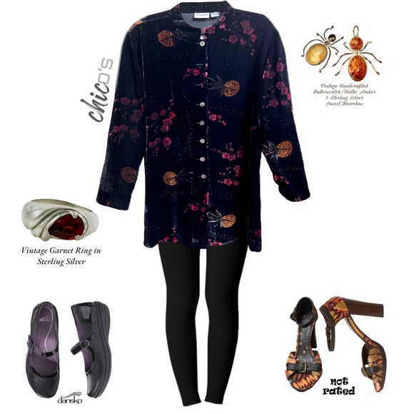 Chico’s Silk Blend Tunic Top Jacket Stand Collar Button Front Sz 2 | L/12 Unworn - Picture 8 of 9